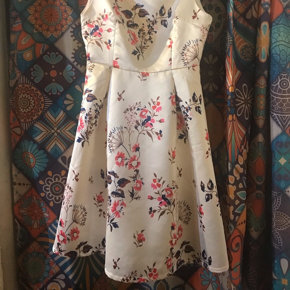 Retro Style Fit & Flare Satin Dress - Picture 2 of 10